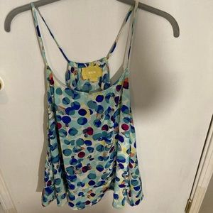 Anthropologie Maeve Bubble Dot Silk Top